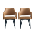 Manhattan Comfort - Lot de 2 fauteuils de salle à manger modernes Tremont 58 cm, revêtement similicuir, coloris Saddle-Chaise moderne avec accoudoirs pour salle à manger et usage de travail lot de 2