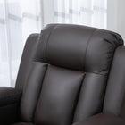 HOMCOM - Fauteuil de massage à vibration 8 points pour salon - brun-Deux porte-gobelets pour les boissons et deux poches latérales pour la télécommande 