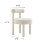 Modway - Toulouse Tissu Boucle Chaise à manger - Ivoire-Rembourrage en mousse dense