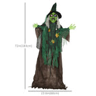 HOMCOM - Sorcière de décoration d'Halloween 72" - activé par le son-Émett des sons parlants  