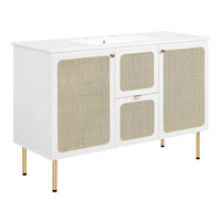 Modway - Chaucer 48" Vanité de salle de bain à un seul lavabo - Blanc blanc-MDF et panneau de particules