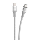 Scosche - Câble tressé Strikeline Premium USB-C vers USB-C pour chargement et synchronisation, 1,2 m - Argent-Alimentation USB Type-C : conçue pour des taux de transfert de données rapides et une recharge et une synchronisation hautement efficaces des appareils Type-C