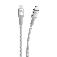 Scosche - Câble tressé Strikeline Premium USB-C vers USB-C pour chargement et synchronisation, 1,2 m - Argent-Alimentation USB Type-C : conçue pour des taux de transfert de données rapides et une recharge et une synchronisation hautement efficaces des appareils Type-C
