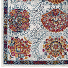 Modway - Entourage Treillis marocain floraux vieillis Kensie Tapis de 5 pi l x 8 pi L - Ivoire Bleu Rouge Orange Jaune-Résistant aux taches / Facile à nettoyer