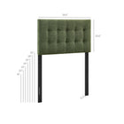 Modway - Emily Tissu tapis Tête de lit jumelée, Feuillage-Touffage de boutons