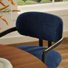 Modway - Elio Tonneau Tissu et métal Chaise à manger - Marine noire-Glissières de plancher ajustables non marquées