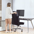 HOMCOM - Fauteuil de bureau avec accoudoirs relevables - noir-Les roulettes pivotantes et le siège rotatif améliorent la mobilité sur tous les sols 