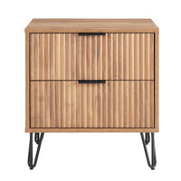 Manhattan Comfort - Table de nuit moderne DUMBO 51 cm à 2 tiroirs - Brun doré-Moderne-contemporain avec une touche de glamour - Table de nuit pour chambre et salon