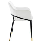 Modway - Jovi Performance Velvet Fauteuil à manger Ensemble de 2 - Noir Blanc-Cadre robuste en métal noir