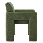 Modway - Daven Tissu Chaise de salle à manger rembourrée in Feuillage-Glissières intégrées au sol non marquées