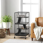 PawHut - Cage à 4 niveaux pour lapin, cochon d’Inde, furet, rat, hamster 45 po H - gris charbon-Un hamac inclus pour un bon repos 