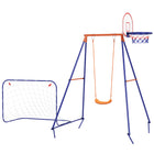 Outsunny - Portique pour enfants avec siège de balançoire, panier de basket - but de football-Comprend plusieurs options de jeu . 