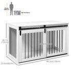 PawHut meuble caisse pour chien 46,5 po pour très grands chiens - blanc-Une porte coulissante avec loquet assure la sécurité du chien à l’intérieur 