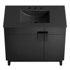 Modway - Miles 36" Vanette de salle de bain - Noir noir-Assemblée requise