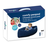 Bouncyband - Coussin sensoriel confortable Peapod, 48 po, de 3 à 6 ans, jusqu'à 4 pieds de haut, bleu-La pression profonde offre une étreinte réconfortante et caressante, permettant un sentiment de sécurité apaisant