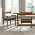 Modway - Solara Bois de cuir végane Fauteuils de salle à manger Ensemble de 2 - Noir noyer-Design minimaliste