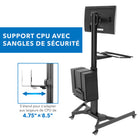 Mount-It - Poste de travail PC mobile-Réglage de la hauteur du clavier de 20 pouces