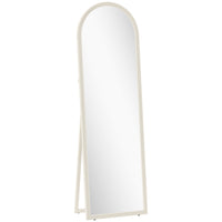 HOMCOM - Miroir corporel arqué - 21 po l x 64 po H - blanc-Miroir pleine longueur permettant de voir facilement l'ensemble de la tenue 