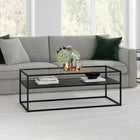 Hudson&Canal - Table basse rectangulaire Ada 46"L - Bronze noirci-Finition bronze noirci artisanale appliquée sur le cadre en acier