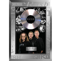 Rush Black and White Photo Collage with Platinum LP - Impression encadree - 22" x 34"-Qualité supérieure - music memorabilia