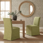 Modway - Aster Mélange lin et coton Chaises de salle à manger à housse Ensemble de 2 - Artichaut motif à carreaux fenêtre-Rembourrage à motif de vitres