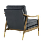 Modway - Langford Performance Velvet Fauteuil d’accent - Noyer bleu cadet-Glissières de plancher sans marquage