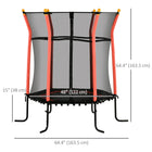 Soozier - Trampoline pour enfants avec filet de protection - 64" de diamètre - Rouge-Le boîtier de sécurité et les poteaux de rembourrage épais empêchent le cavalier de glisser accidentellement 