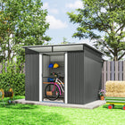 Abri de jardin Outsunny 8,5' x 6' avec lucarne-Les panneaux en PC au-dessus de la porte offrent un éclairage accru.
