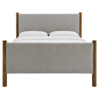 Modway - Maven Taille reine Tissu tapis Lit de plateforme, Noyer de blé-Support en lattes de bois