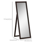 HOMCOM - Miroir pleine longueur - 20,1 po l x 57,9 po H - marron-Finition de couleur unie qui s’intègre facilement dans votre chambre, salon ou couloir 