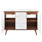 Modway - Transmit Double évier 48" Vanette de salle de bain - Blanc noyer-8