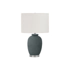 Monarch Specialties - Luminaire - 24 po H Lampe De Table - Céramique Bleue - Abat-Jour Ivoire / Crème - Contemporain-Illuminez votre espace avec cette lampe de table élégante et polyvalente de 24 pouces de haut, comportant une base texturée en céramique bleue, pied en métal argenté, abat-jour en tissu ivoire en forme de tambour et fleuron rond argenté