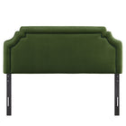 Modway - Magnolia Taille Velvet Performance Résistant aux Taches Tête de lit Queen size - Vert mousse-Assemblée requise