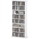 HOMCOM - Armoire de rangement multimédia mince - blanc-La sangle anti-basculement améliore la sécurité et la stabilité 