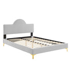 Modway - Sunny Performance Velvet Lit plein, Gris clair-Lit plein