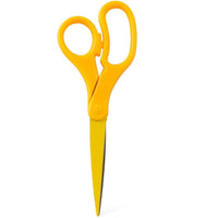 JAM Paper - Ciseaux de précision multi-usages robustes - 8 po - jaunes-Ciseaux à lame droite tout usage | Couleur : jaune vif.