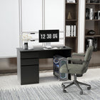 HOMCOM - Bureau moderne pour ordinateur - 47,25 po L x 19,75 po l x 29,5 po H - noir-Le grand plateau, les tiroirs et l’armoire offrent un vaste espace de rangement