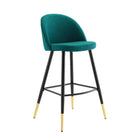 Modway - Cordial Tissu Tabourets de bar - Sarcelle - Ensemble de 2-Assemblée requise