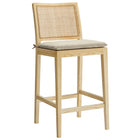 Modway - Ovard Bois et rotin Tabouret de comptoir - Naturel-Tabouret de comptoir sans bras