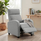 HOMCOM - Fauteuil inclinable push back avec siège rembourré pour home cinéma - gris clair-Idéal pour des activités telles que la lecture, regarder la télévision ou faire une sieste 