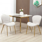 HOMCOM - Chaises de salle à manger avec dossier rembourré - blanc crème - lot de 2-Il possède un rembourrage épais en mousse et un tissu en microfibre doux, offrant confort et détente
