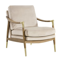 Modway - Langford Performance Velvet Fauteuil d’accent - Noyer d’amande-Chaise d’accent polyvalente