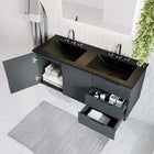Modway - Vitality Double évier 48" Vanette de salle de bain - Gris Noir-Conception murale