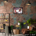 Mario Lemieux sur toile Penguins vs Capitals-H - Toile encadree - 31" x 22"-Sous licence officielle de la LNH et de l'AJLNH