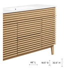 Modway - Render 48" Vanité de salle de bain à un seul lavabo - Oak White-Pieds en bois effilés