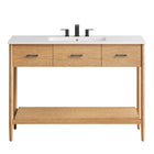 Modway - Zaire 48" Vanité de salle de bain à un seul lavabo - Blanc naturel-Assemblée requise