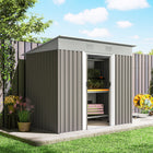 Outsunny - Abri de jardin avec portes coulissantes et bouche d'aération, gris-Double porte coulissante pour un accès facile