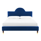 Modway - Aurora Performance Velvet Lit Queen, Marine-Velours de performance résistant aux taches