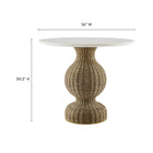 Modway - Zale 36 po Marbre et herbiers marins Table à manger, Blanc Naturel-Plateau de table en marbre
