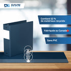 Davis Group Super économie, Reliure à anneaux ronds 3 po, paquet de 6 – Bleu Marine-Polypropylène sans PVC